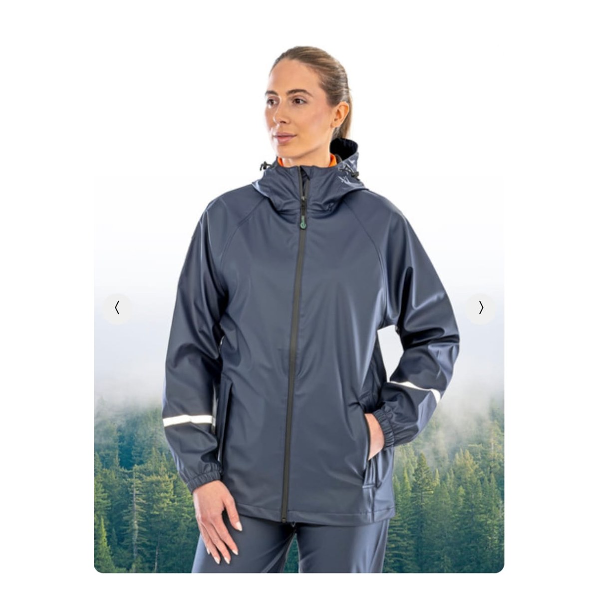 Prism PU Waterproof Jacket With Reflective Bands & Recycled Backing RT915